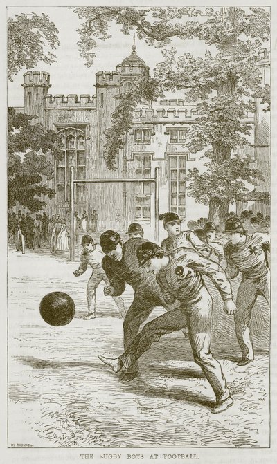 Die Rugby-Jungen beim Fußball, Illustration aus The Boys Own Volume, ca. 1860 von English School