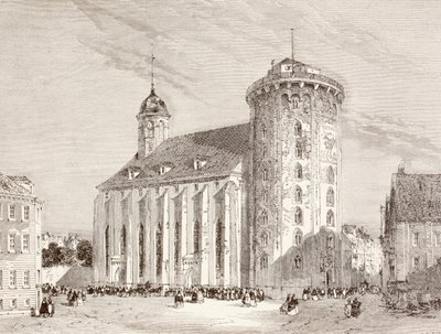 Der Rundetarn oder Runde Turm in Kopenhagen, Dänemark im 19. Jahrhundert (Lithografie) von English School