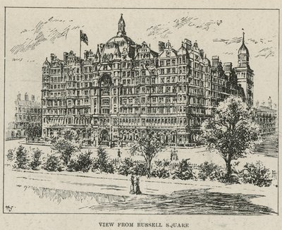 Das Russell Hotel, Ansicht vom Russell Square von English School