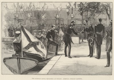 Das russische Marinegeschwader in Toulon, Admiral Avellan landet von English School