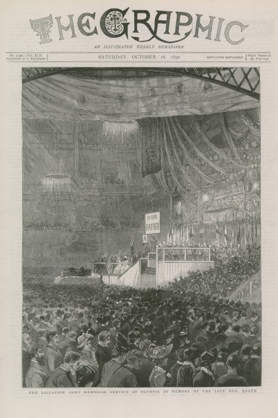 Der Gedenkgottesdienst der Heilsarmee in der Olympia zum Gedenken an die verstorbene Mrs. Booth von English School