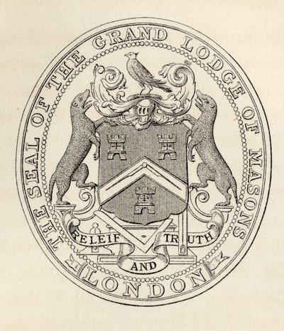 Das Siegel der Großloge der Freimaurer, London, vor 1813, aus 