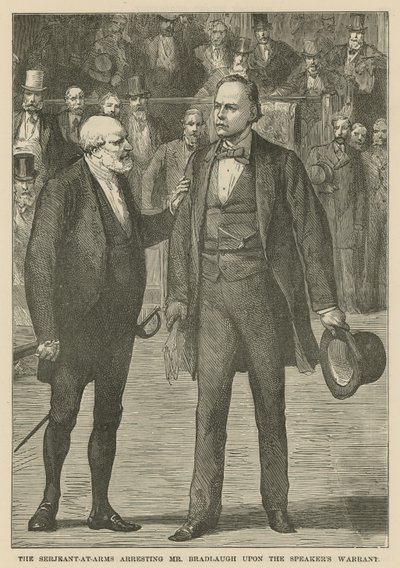 Der Serjeant-at-Arms verhaftet Mr. Bradlaugh auf Anordnung des Sprechers von English School