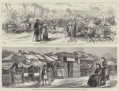 Das Lager der Shaker in Hordle (Gravur) von English School