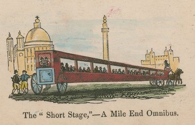 Die kurze Strecke - ein Mile End Omnibus; Karikatur von English School