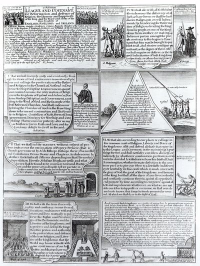 Der feierliche Bund und Pakt von 1643, graviert von W. Hollar (1607-77) von English School