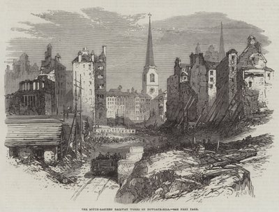 Die South-Eastern Railway Arbeiten auf Dowgate-Hill (Stich) von English School