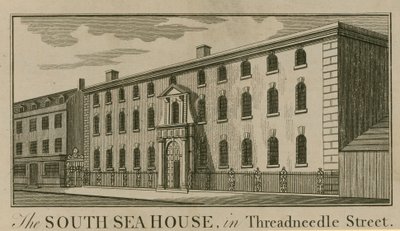 Das South Sea House in der Threadneedle Street, London von English School