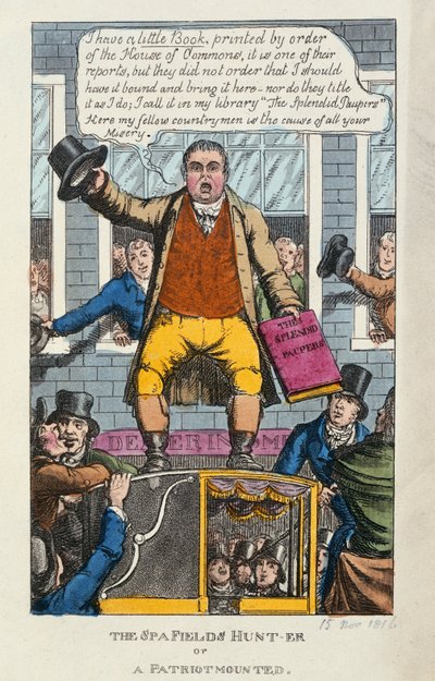 Die Spa Fields Hunt-er oder ein Patriot beritten, 1816 von English School