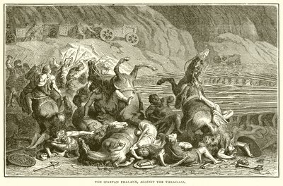 Die spartanische Phalanx gegen die Thraker von English School