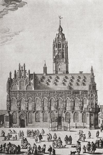 Das Stadhuis, Middelburg, wie es im 16. Jahrhundert war, aus 