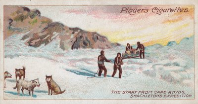 Der Start von Cape Royds, Shackletons Expedition von English School