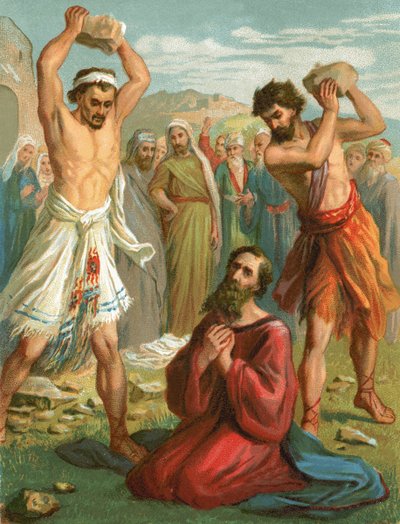 Die Steinigung des Stephanus von English School