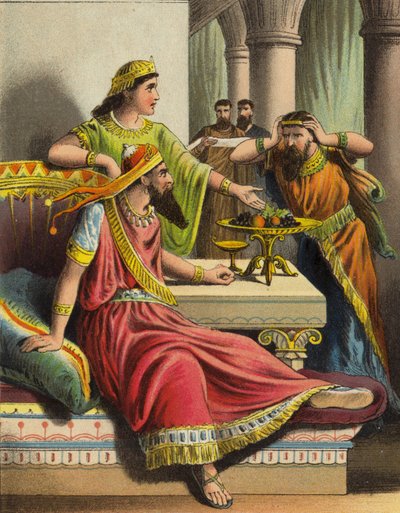 Die Geschichte von Königin Esther: Esther beschuldigt Haman von English School