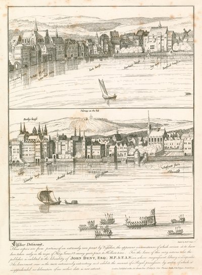 The Strand, London, von der Themse im 17. Jahrhundert von English School