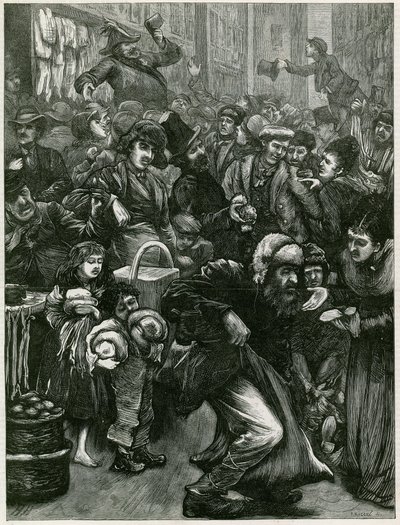 Die Sonntags-Handelsfragen - eine Skizze in Petticoat Lane von English School