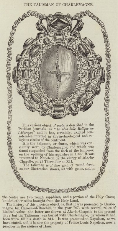 Der Talisman von Karl dem Großen (Stich) von English School