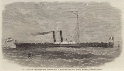 Das eiserne Dampfschiff "Telegraaf", kürzlich gebaut von Messers Fop, Smit, Junior und Company, Kinderdyk, in der Nähe von Rotterdam von English School
