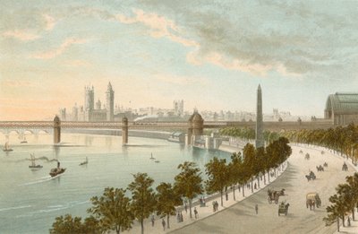 Die Themse-Uferpromenade - Blick nach Westen von English School