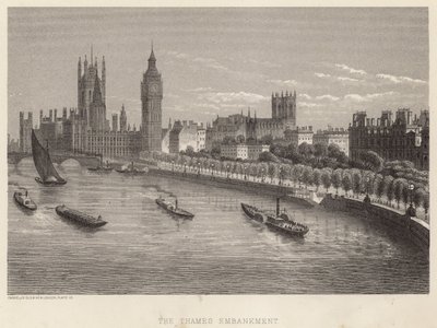 Die Themse-Uferpromenade, London von English School