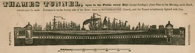 Der Thames-Tunnel, zeigt seine Route unter der Themse von English School