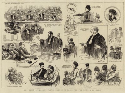 Der Prozess von Madame Clovis Hugues in Paris wegen des Mordes an Morin von English School