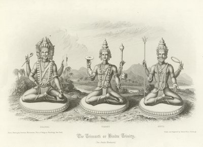 Die Trimurti oder hinduistische Dreifaltigkeit von English School