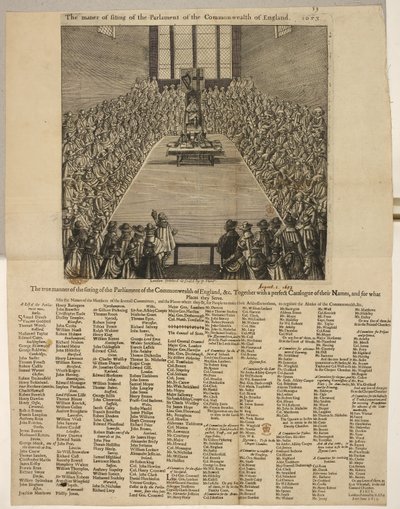 Die wahre Art des Sitzens des Parlaments des Commonwealth von England usw. Zusammen mit einem perfekten Katalog ihrer Namen und für welche Orte sie dienen von English School