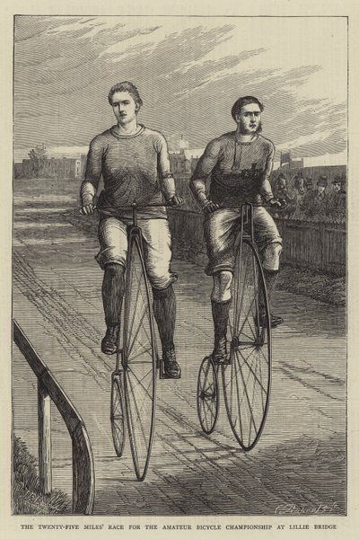 Das Fünfundzwanzig-Meilen-Rennen um die Amateur-Radmeisterschaft in Lillie Bridge von English School