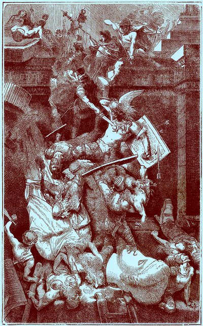 Die Vandalen in Rom, Illustration aus Die Illustrierte Geschichte der Welt, veröffentlicht um 1880 von English School