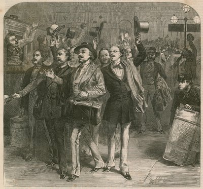 Der Krieg: Abreise der Preußen vom Bahnhof Charing-Cross von English School