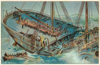 Das Wrack der "Birkenhead" (Chromolithografie) von English School