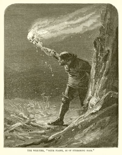 Der Wracker, mit Flamme, wie von strömendem Haar von English School