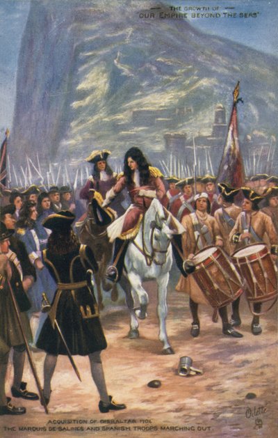Der Erwerb von Gibraltar durch die Briten, 1704 von English School