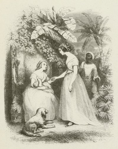 Die Ankunft von Madame De La Tour (Stich) von English School