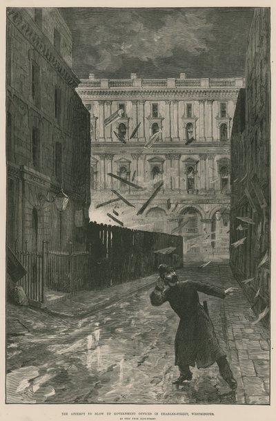 Der Versuch, Regierungsbüros in der Charles Street, Westminster, in die Luft zu sprengen von English School