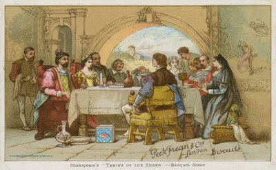 Die Bankettszene aus Shakespeares Der Widerspenstigen Zähmung von English School