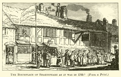 Shakespeares Geburtshaus im Jahr 1769 von English School