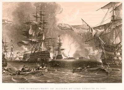 Die Bombardierung von Algier durch Lord Exmouth im Jahr 1816 von English School