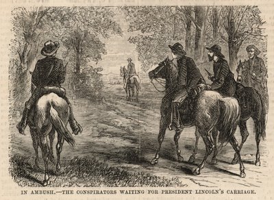 Die Verschwörer warten auf die Kutsche von Präsident Lincoln von English School