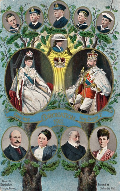 Die Krönung von König George V und Königin Mary von English School
