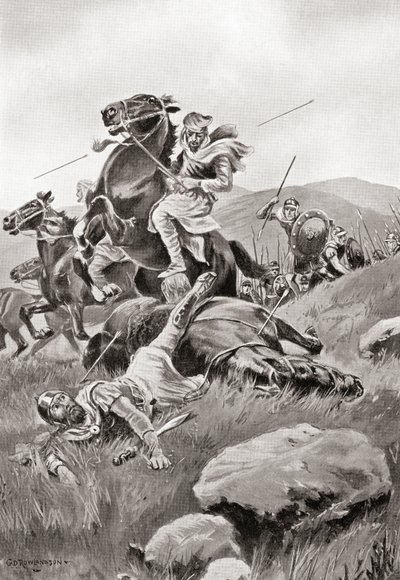Der Tod von Masistius während eines Kavallerieangriffs gegen die griechischen Streitkräfte, aus Hutchinson