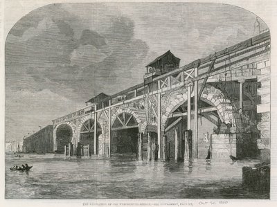 Der Abriss der alten Westminster-Brücke von English School
