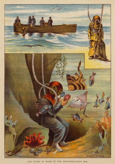 Der Taucher bei der Arbeit im Mittelmeer von English School