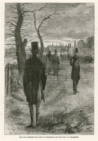 Das Duell zwischen dem Herzog von Wellington und dem Earl of Winchelsea von English School