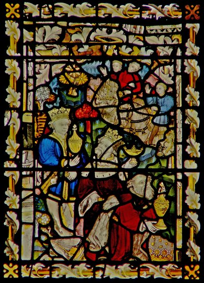 Das Ostfenster, das die Anbetung der Weisen darstellt von English School