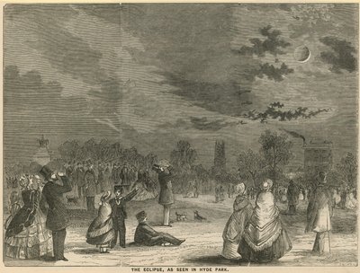 Die Sonnenfinsternis, gesehen im Hyde Park, London von English School
