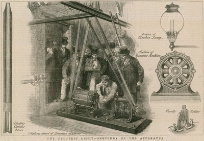 Das elektrische Licht - Skizzen des Apparats von English School