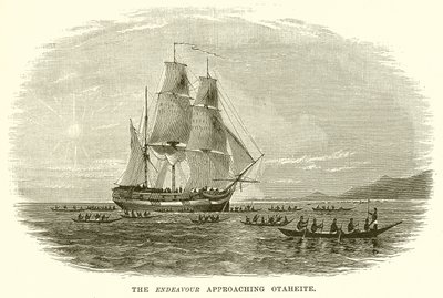 Die Endeavour nähert sich Otaheite von English School
