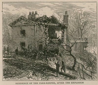Die Explosion am Regents Canal; Residenz des Parkwächters nach der Explosion von English School